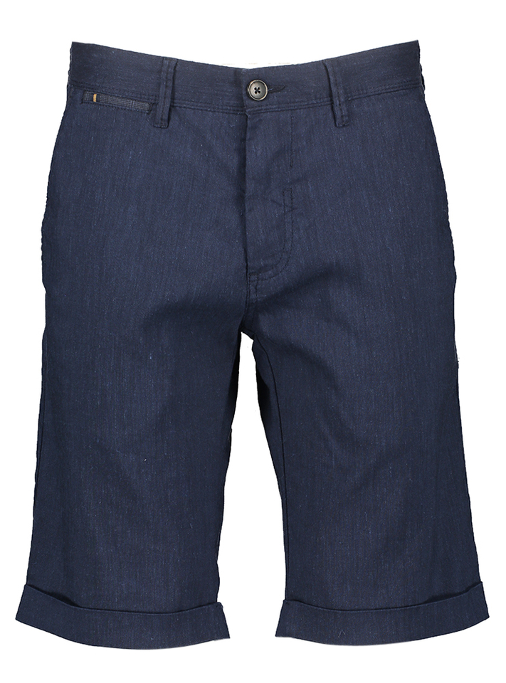 Donkerblauwe short met linnen Klint Zilton 