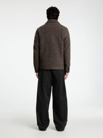 Bruine wollen vest met rits Selected 
