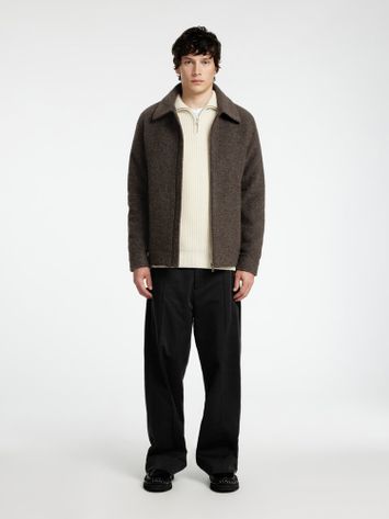 Bruine wollen vest met rits Selected 