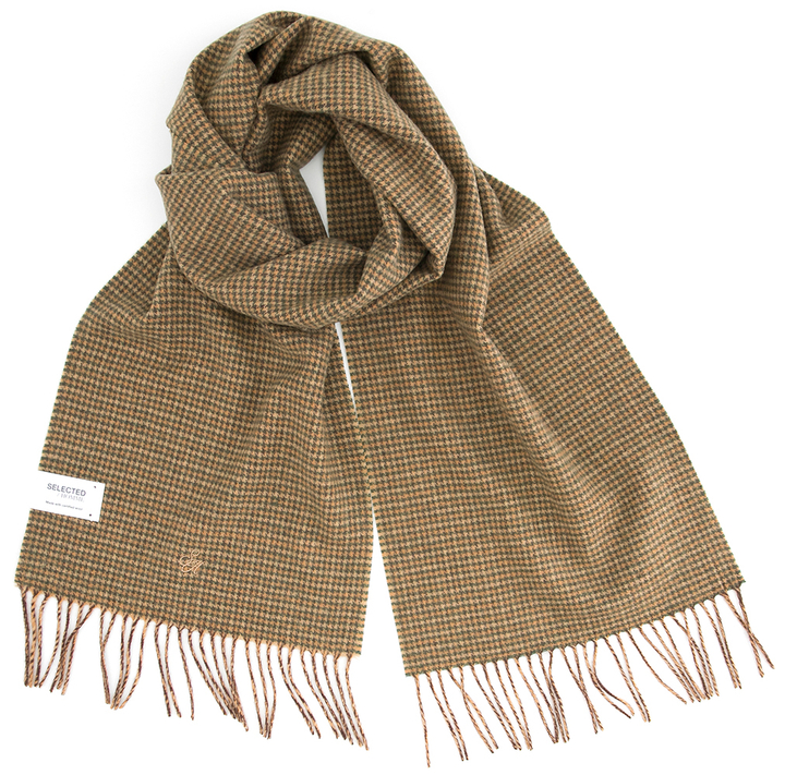 Bruine geruite wollen sjaal Selected 