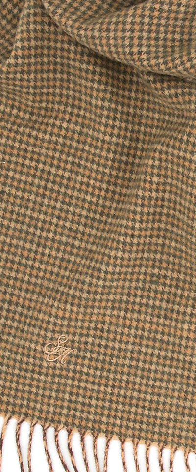 Bruine geruite wollen sjaal Selected 