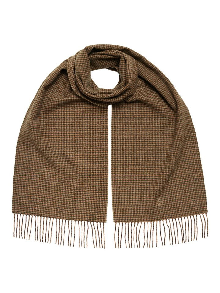 Bruine geruite wollen sjaal Selected 