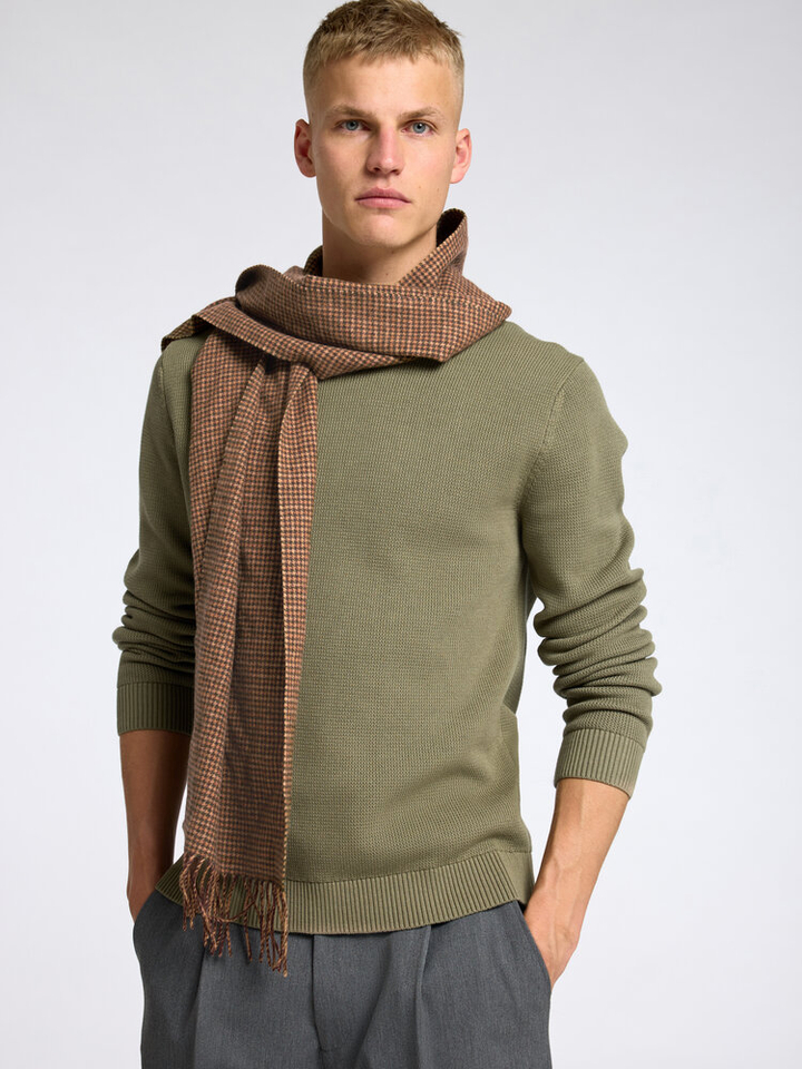 Bruine geruite wollen sjaal Selected 