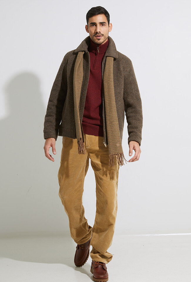 Bruine geruite wollen sjaal Selected 