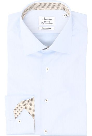 Blauw katoenen hemd ( regular fit) met extra lange mouwen Stenströms 