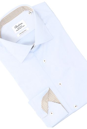 Blauw katoenen hemd ( regular fit) met extra lange mouwen Stenströms 