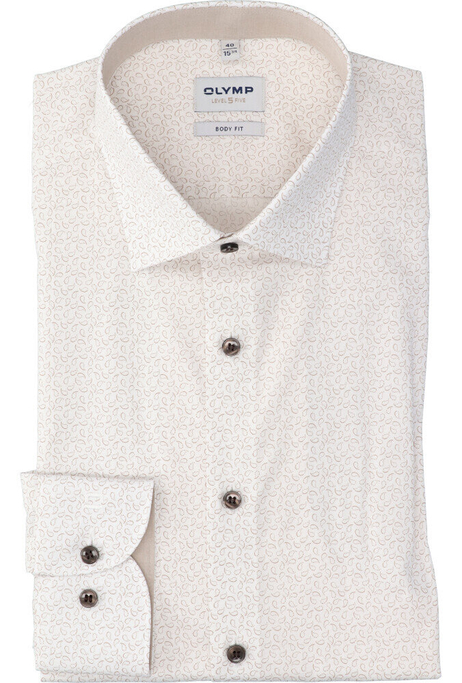 Cashmier katoenen hemd ( regular fit) met print en extra lange mouwen Ela Olymp