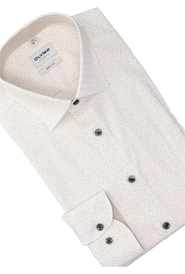 Cashmier katoenen hemd ( regular fit) met print en extra lange mouwen Ela Olymp