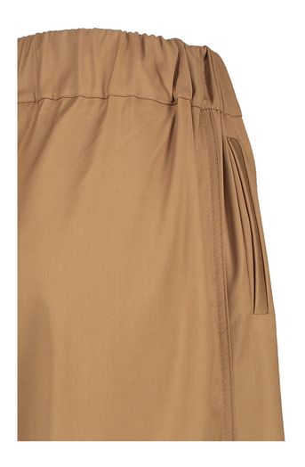 Camel kleurige wijdvallende broek met elastiek Benji Pants By-Bar 