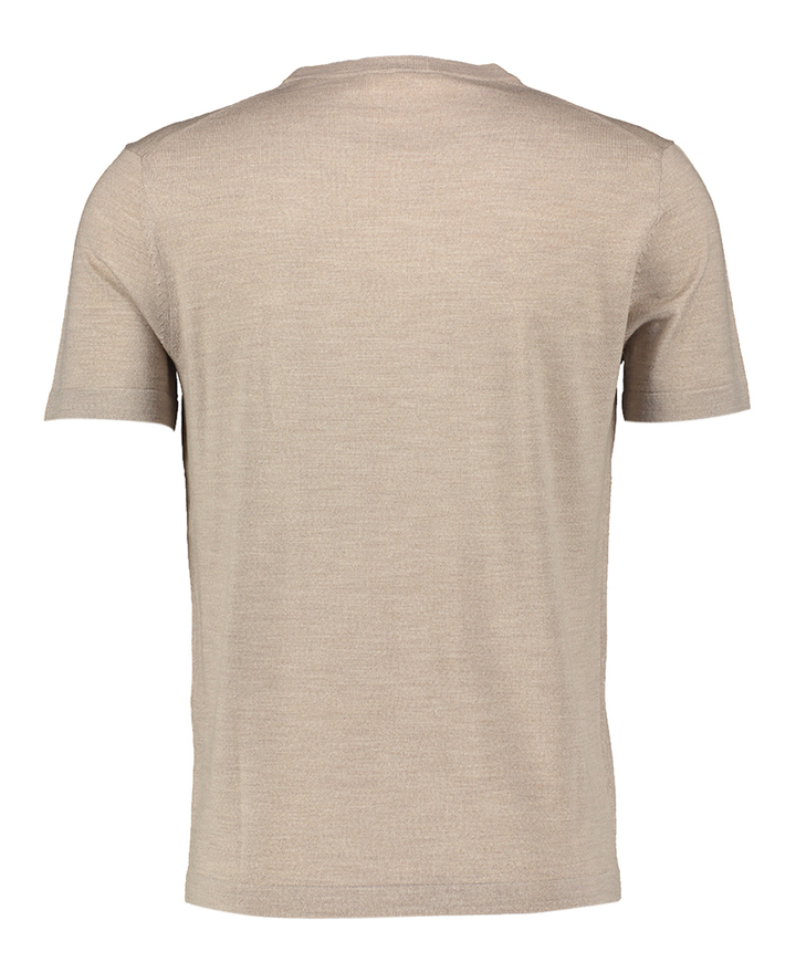 Beige merino wollen t-shirt met korte mouwen Seven Dials