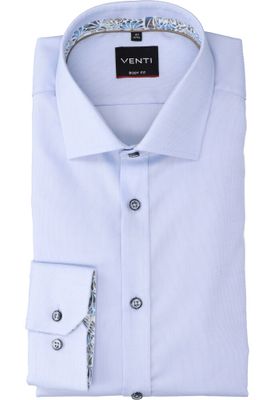 Lichtblauw katoenen gekleed hemd slim fit met lange mouwen Venti