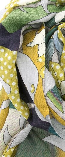 Groene sjaal met bloemenprint Scarf