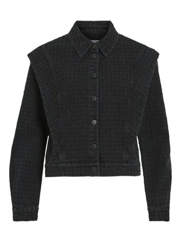 Zwarte gerafelde jeansvest Vizoa Vila