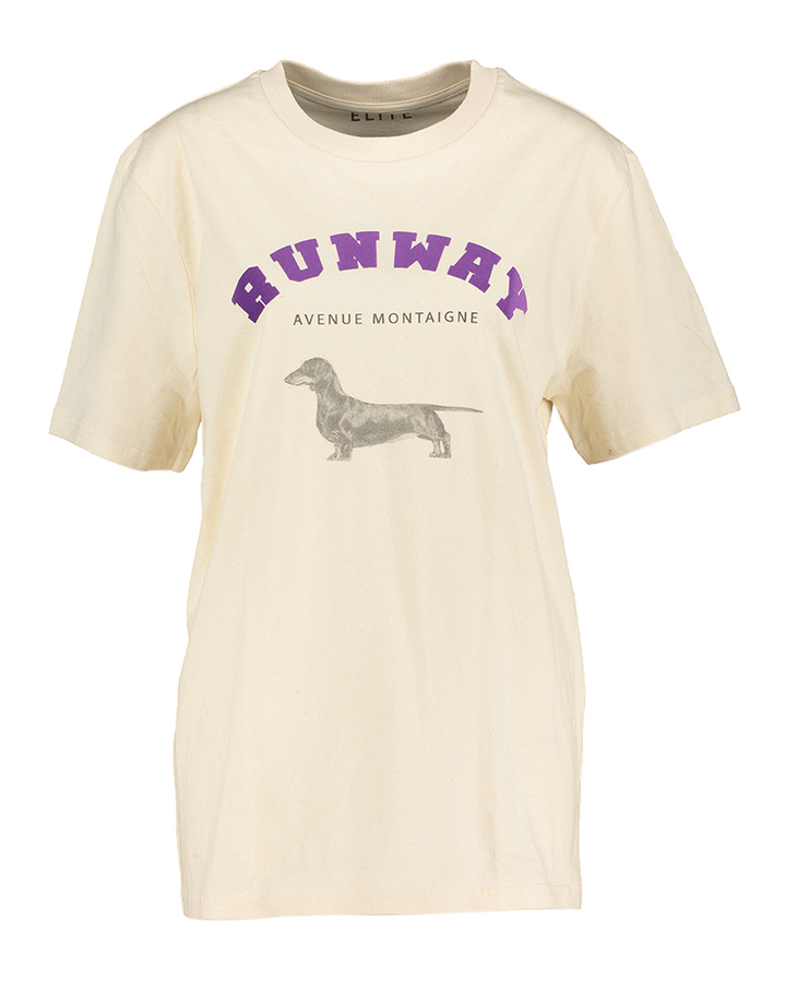 Beige T-shirt met print Run Elite