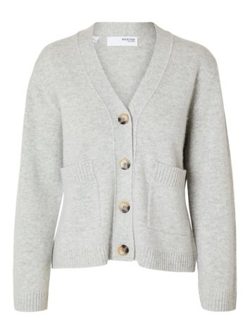 Grijze wollen cardigan Selected