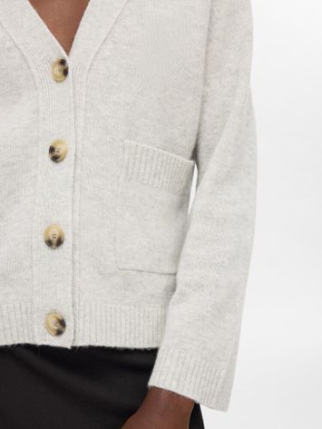 Grijze wollen cardigan Selected