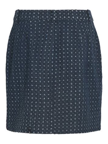 Blauwe korte jeansrok met structuur Visilver Vila