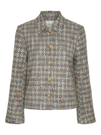 Multicolor vest met zilverdraad in bouclé Yassiraz Y.A.S