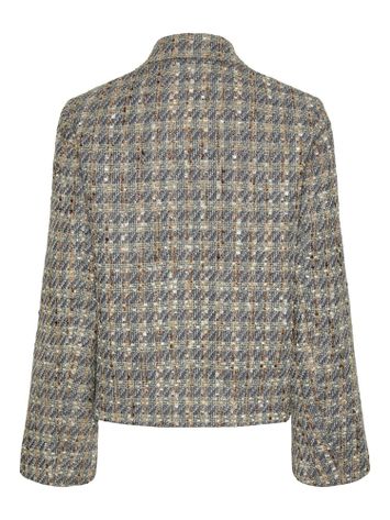 Multicolor vest met zilverdraad in bouclé Yassiraz Y.A.S