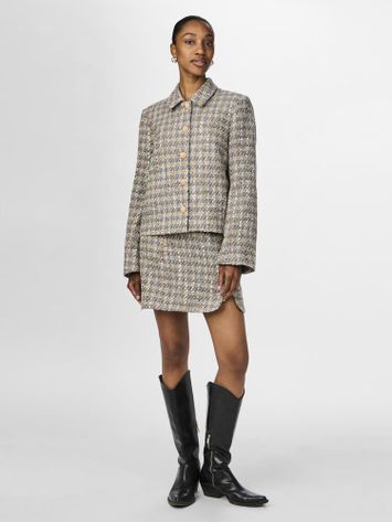 Multicolor rok met zilverdraad in bouclé Yassiraz Y.A.S