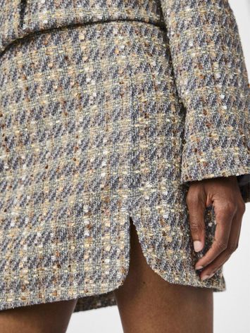 Multicolor rok met zilverdraad in bouclé Yassiraz Y.A.S