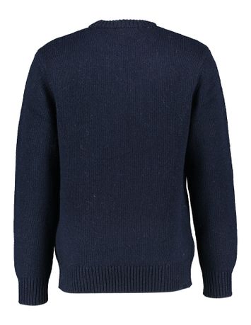 Donkerblauwe wollen gebreide trui Selected 
