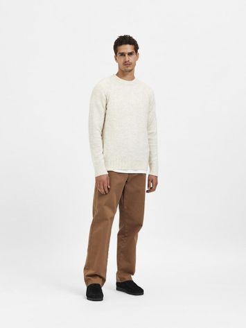 Beige trui met alpaca wol Selected
