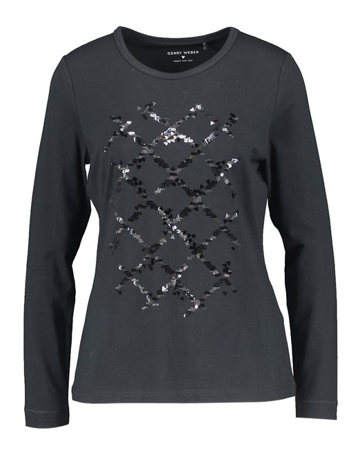 Donkerblauwe t-shirt met pailletten