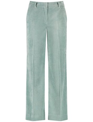 Muntgroene ribfluwelen wijdvallende broek Hazy Mint Gerry Weber