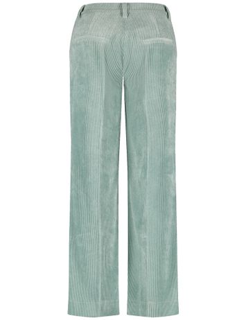Muntgroene ribfluwelen wijdvallende broek Hazy Mint Gerry Weber