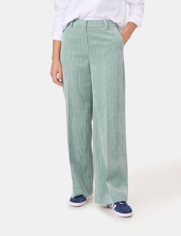 Muntgroene ribfluwelen wijdvallende broek Hazy Mint Gerry Weber
