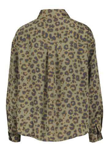 Kakigroene blouse met print Billie BA&SH