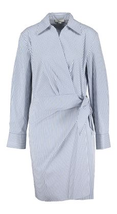 Vince Blauw en wit gestreepte jurk met strikdetail