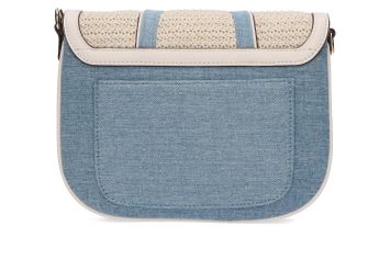 Beige/off white handtas met jeans Laurent David 