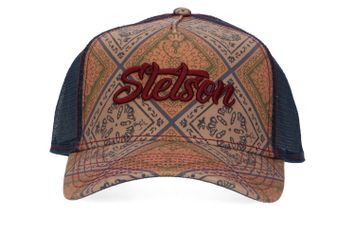 Blue vintage print pet Trucker Stetson 