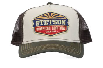 Green/white pet Trucker Stetson