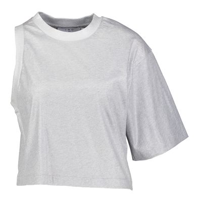 Zilverkleurige t-shirt met 1 mouw