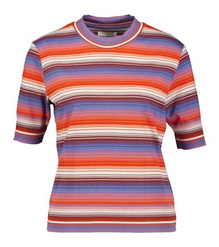 Our Sister rode t-shirt met multicolor strepen Shima