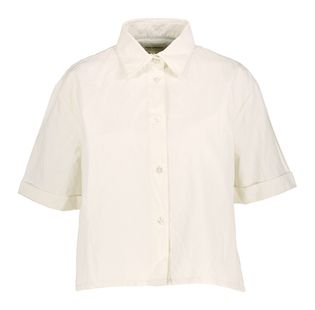 Our Sister Ecru katoenen blouse met korte mouwen Tulip