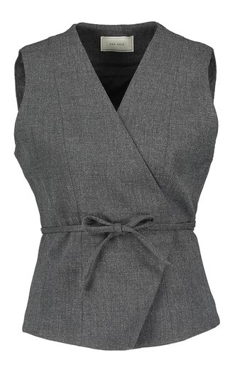Grijze mouwloze gilet met lint Samara Wrap Neo Noir