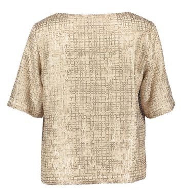 Goudkleurige blouse met pailletten en korte mouwen Marie Méro