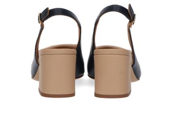 Blue beige sandalen met blokhak Voltan