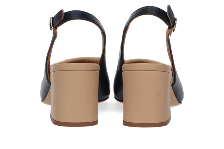 Blue beige sandalen met blokhak Voltan