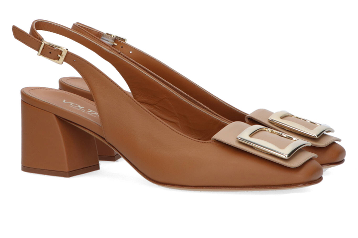 Tek beige sandalen met hak Voltan