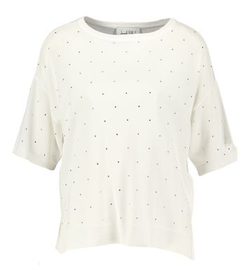 Witte trui met zilveren strass Jozeph Ribkoff 