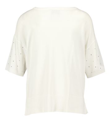 Witte trui met zilveren strass Jozeph Ribkoff 