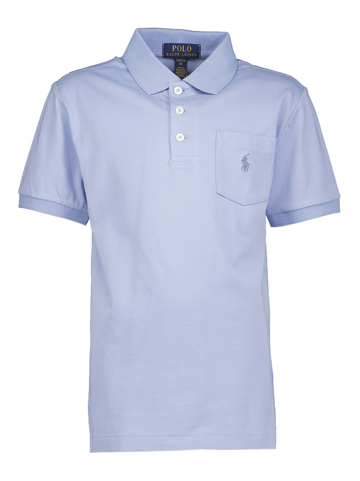 Blauwe katoenen polo met borstzak Ralph Lauren 