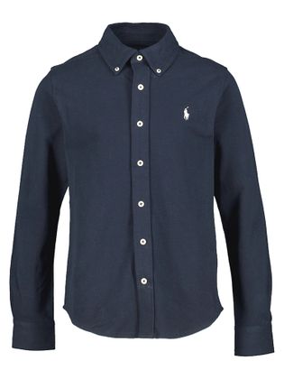 Ralph Lauren Donkerblauw katoenen hemd (regular fit) met lange mouwen