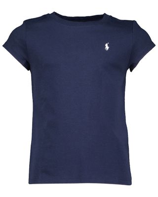 Donkerblauwe t-shirt met wit logo Ralph Lauren