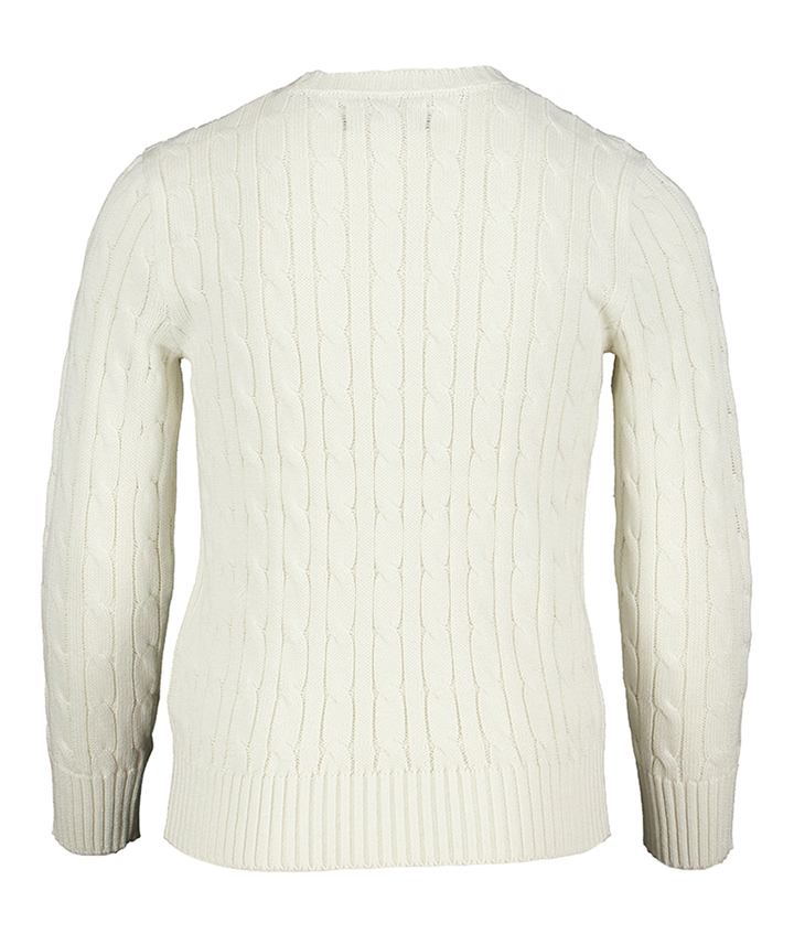 Ecru katoenen gebreide kabeltrui Ralph Lauren